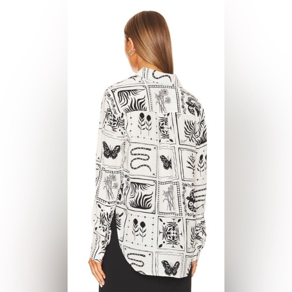 NEW Lenae Shirt in Ivory & Black Frames - Picture 4 of 4